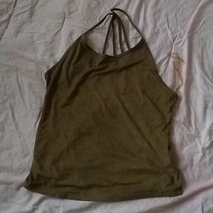 One leopard print halter top one suede tank